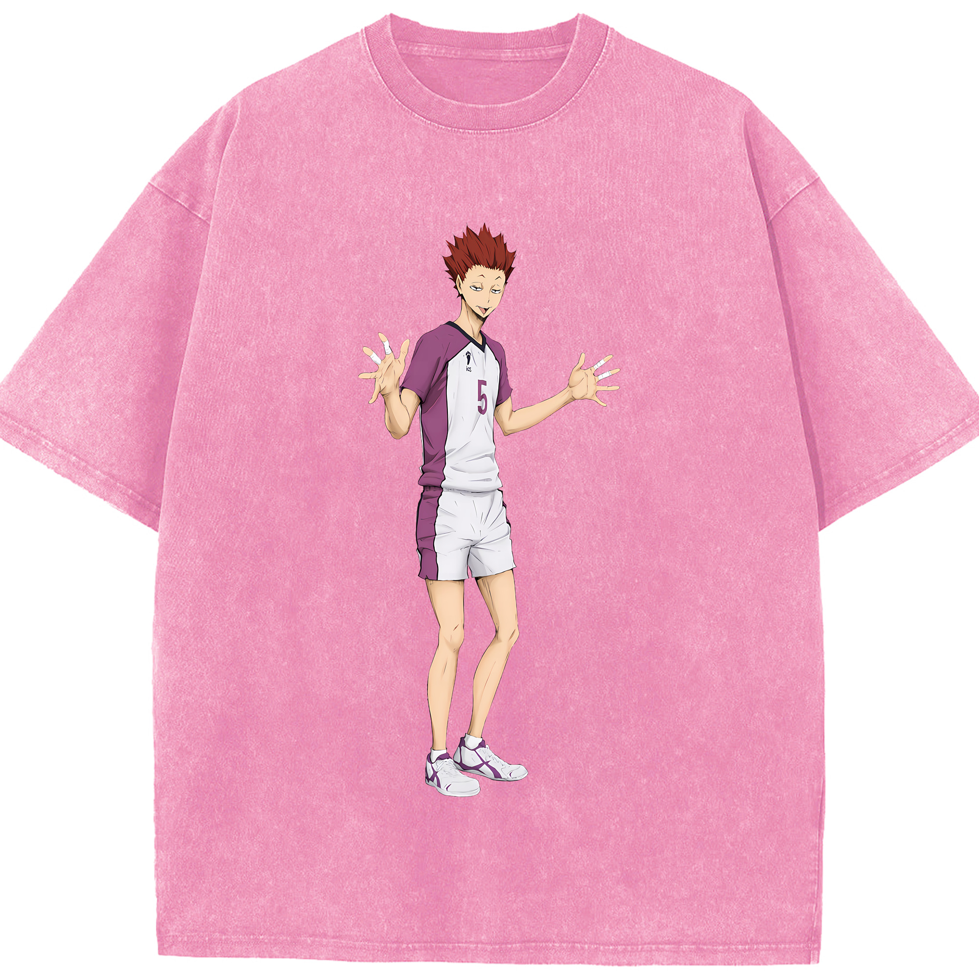 （画像用） ハイキュー!! Haikyu!! 綿100% ヴィンテージ風 半袖Tシャツ（フロントプリント）